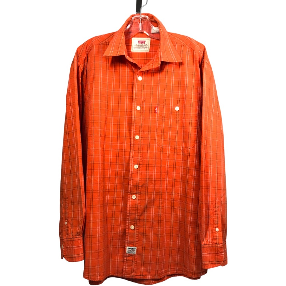 Levi's  XL orange plaid long sleeve button down  shirt men's